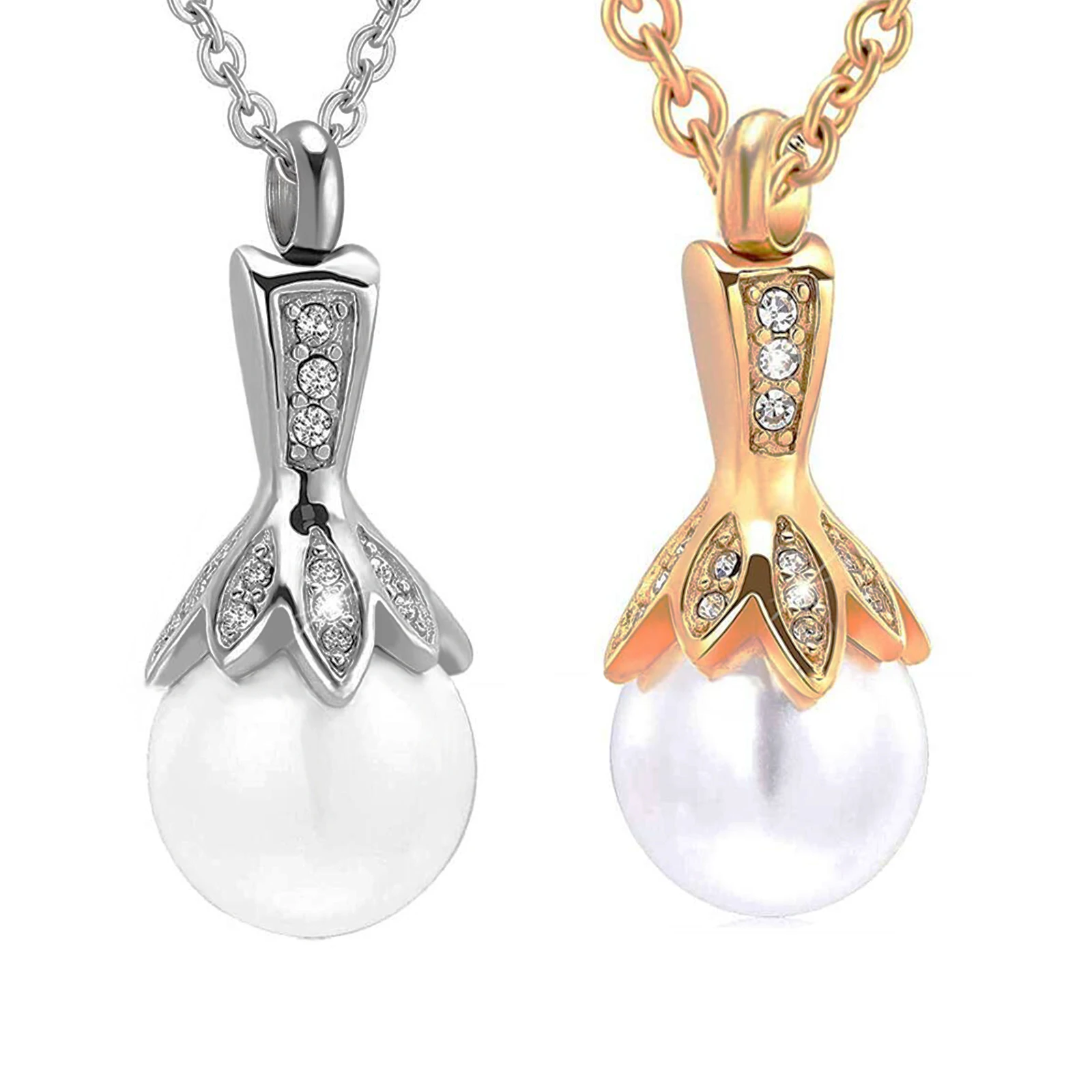 

Нержавеющая сталь жемчужное урна кремации ожерелье кремации ювелирные изделия для хранения пепла на память Кулон медальон для женщин