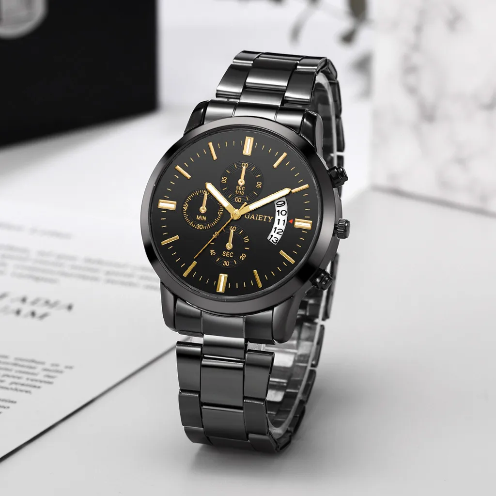 

2021 relojes de lujo de los hombres de moda deporte de acero inoxidable banda de cuero Reloj de cuarzo de negocios Reloj de puls