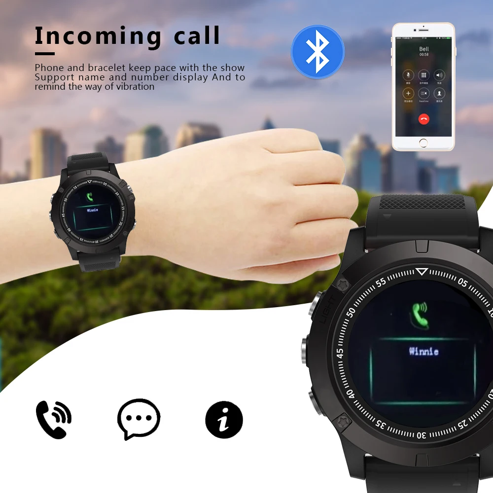 FEIKU SW002 IP68 Водонепроницаемые Bluetooth 4 0 Смарт-часы с пульсометром T1 Tact смарт-кровяное