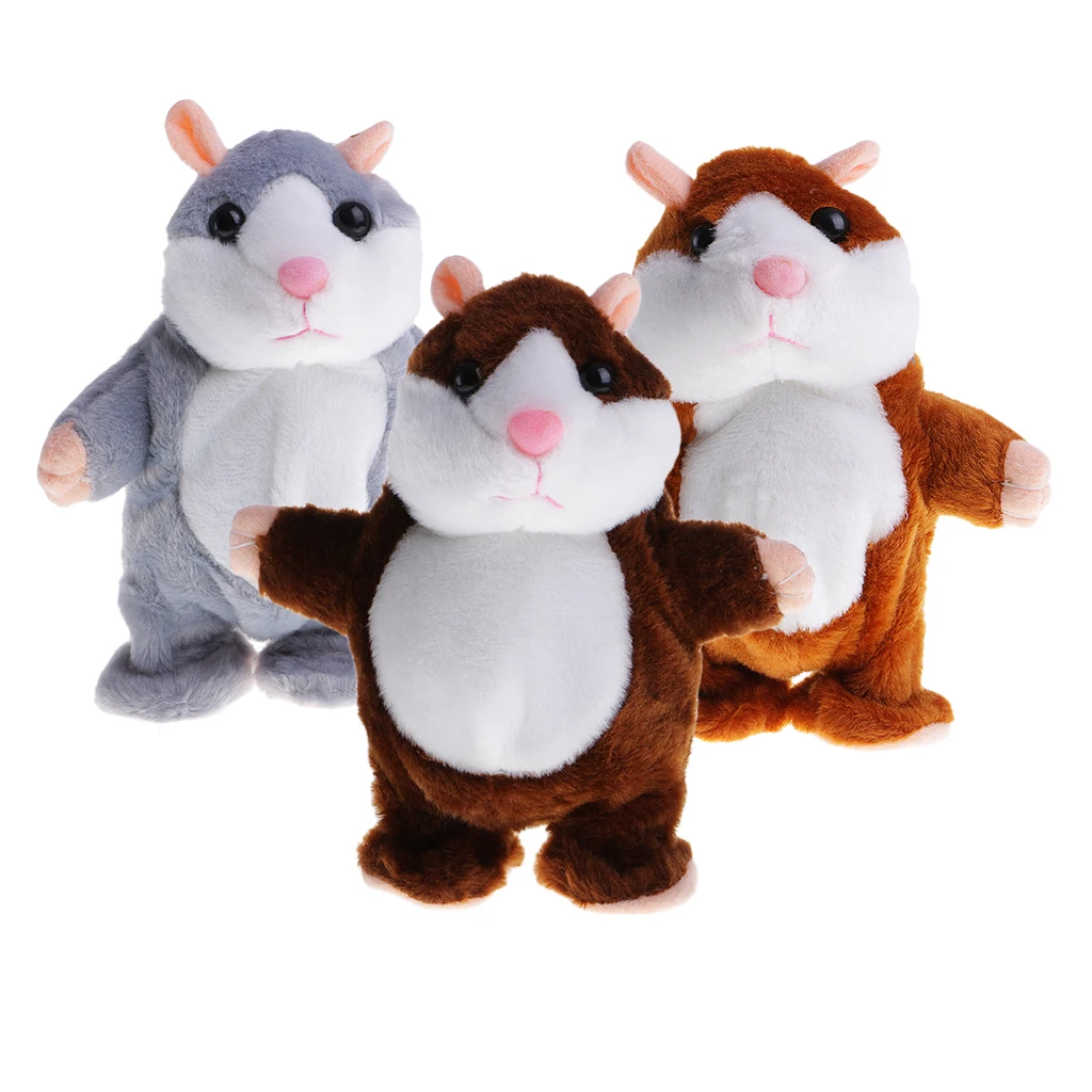 

MagiDeal Cute Talking Walking Singing Hamster Mouse Pet Plush Toy Sound Mimic Recorder for Children Baby Kids Toy Gift