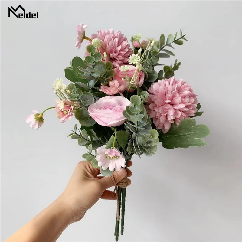 Meldel букет невесты цветок свадебная Роза искусственная Маргаритка Шелковый