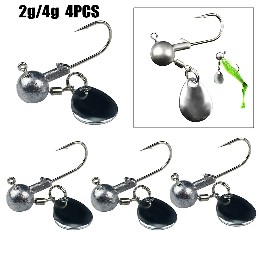 

4*Fishing Sharped Crank Lead Jig Head Hook Jigging Bait FishHook For Soft Lure With Spoon Spinner Fishing Tackle Tools