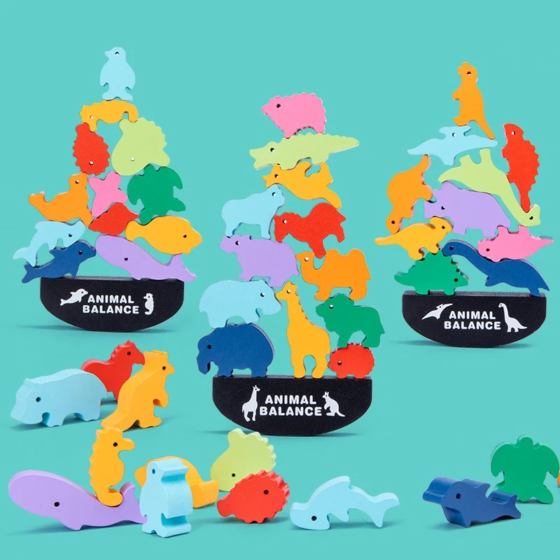 

Dinosaur World Early Education Balance Building Blocks Improve Children's Focus Stay Away From Electronic Screen