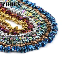 zhbes 4 8mm multicolor natural stone irregular gravel hematite spacer loose beads for jewelry making diy bracelet findings