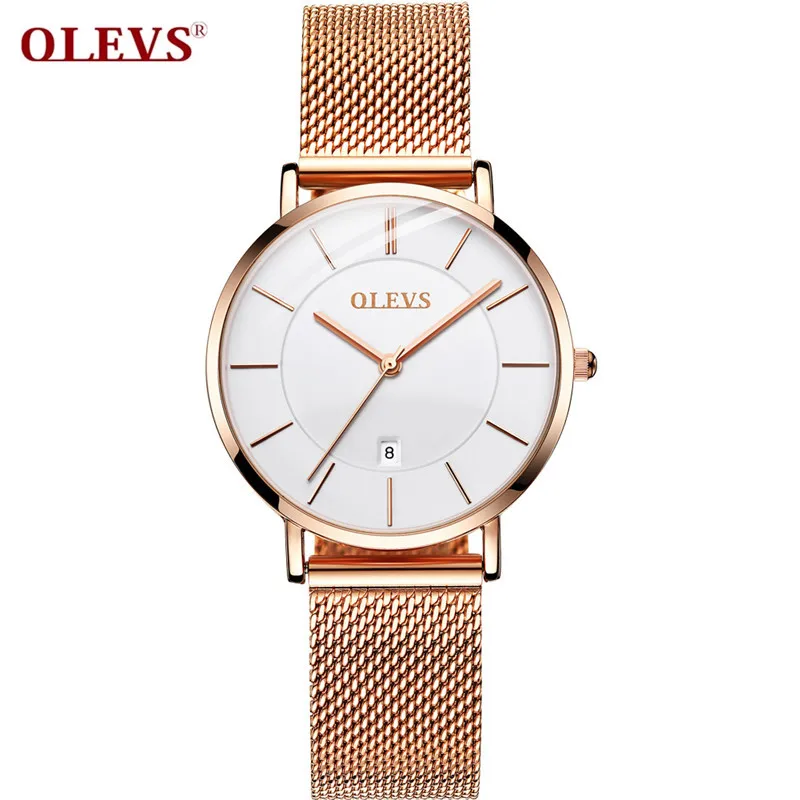

OLEVS Watch Women Fashion Ultra thin 6.5mm Simple Watch Luxury Waterproof Business Wristwatch light cozy Women Watch Girlfriend