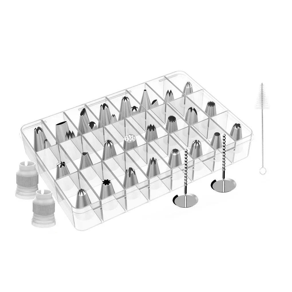 

42 Pcs/set Silicone Icing Piping Cream Pastry Bag Nozzle DIY Cake Decorating Baking Decorating Tools for Cake Fondant