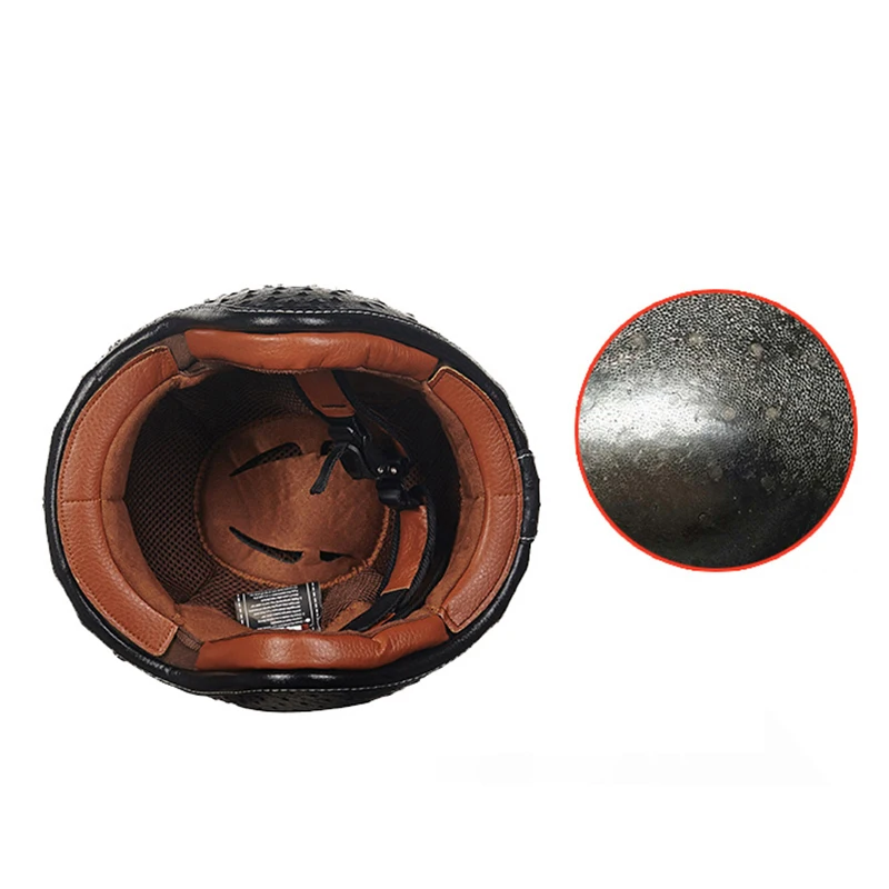 GXT мотоциклетная кожаная Ретро скутер шлем половина уход за кожей лица винтажные