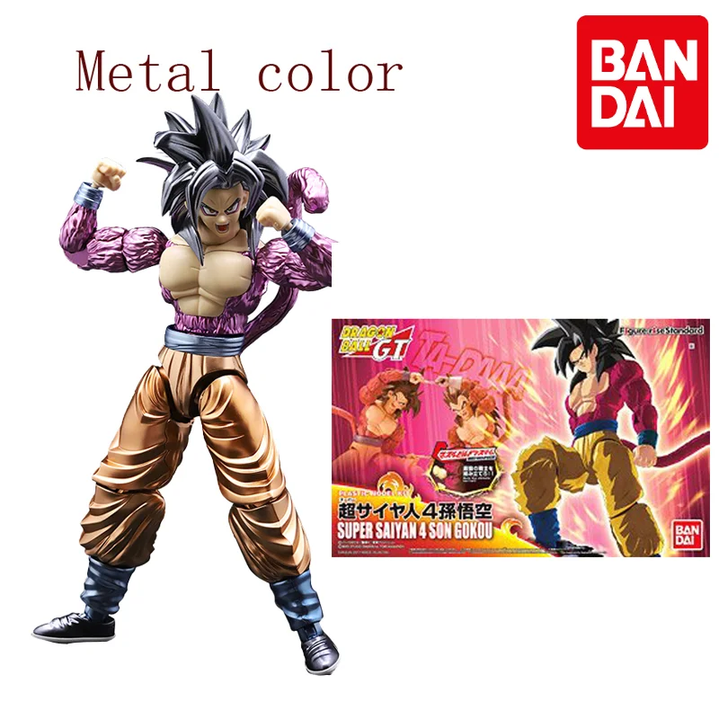 

Original Bandai Dragon Ball Z Anime Figure-rise Super Saiyan 4 Metal Color Son Goku Anime Action Figures Toys for Children