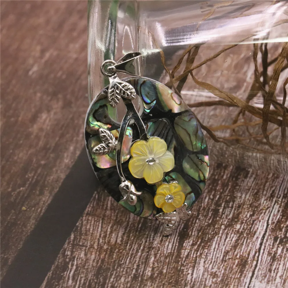 Cute/Romantic Natural Multicolor Oval Abalone Shell Women's Fashion Jewelry Necklace Pendant Sweater Chain Gift B1118 | Украшения и