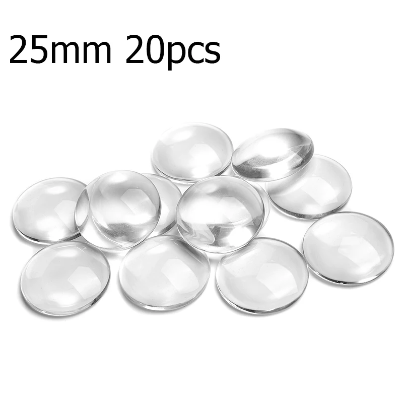 Круглые стеклянные прозрачные кабошоны 20 шт./лот 25 мм подходят для пустого