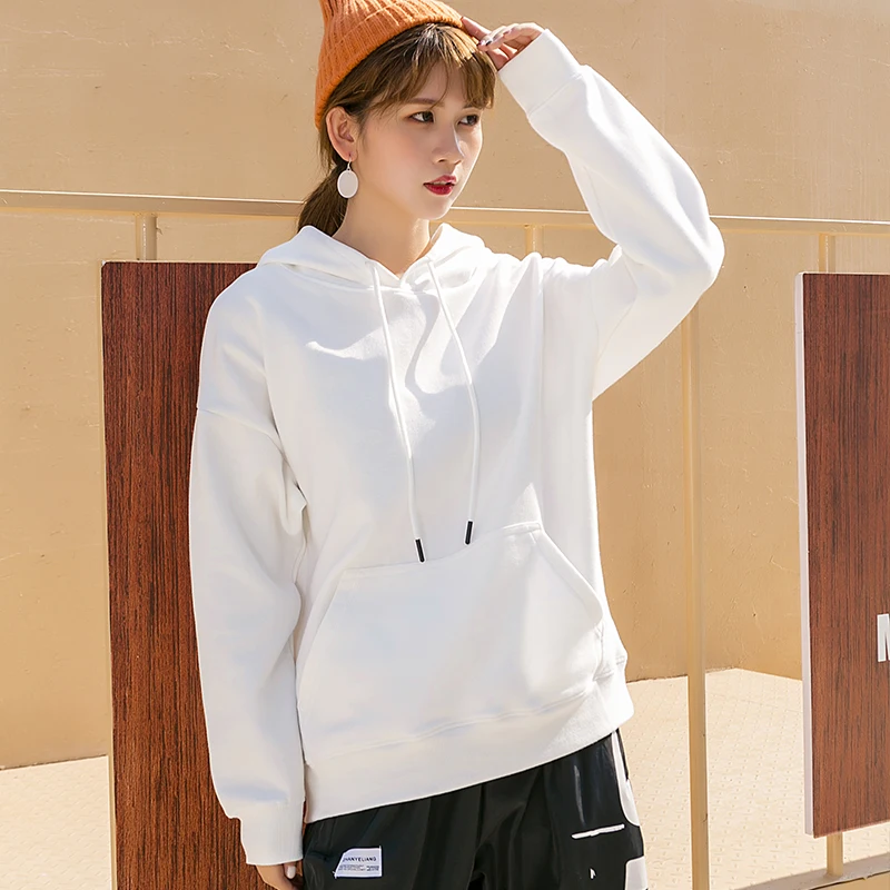 Толстовка HOUZHOU Женская с длинным рукавом хлопковая кофта в стиле Харадзюку