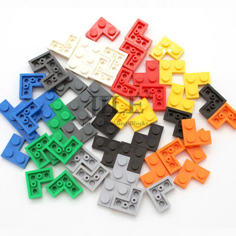 

Moc Tiles Plate 2x2 Corner 2420 Short Piece DIY Enlighten Basics Building Blocks Bricks Sets Compatible with Assembles Particles