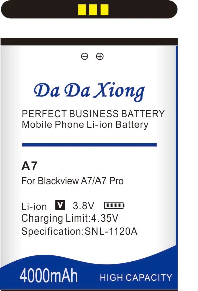 Аккумулятор DaDaXiong 4000 мАч для смартфона Blackview A7 Pro высокого качества | Мобильные