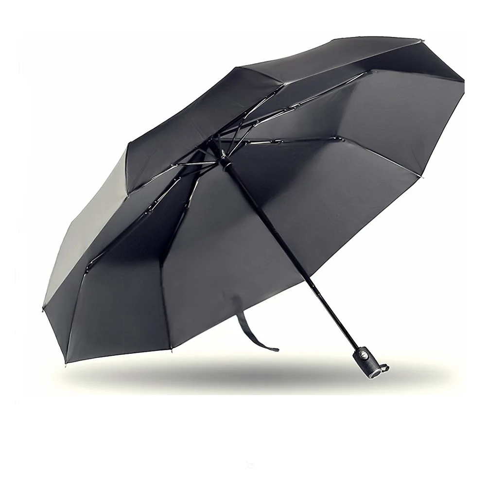 Автоматический зонт от дождя складной бизнес с 9 отверстиями 3 сложения защита