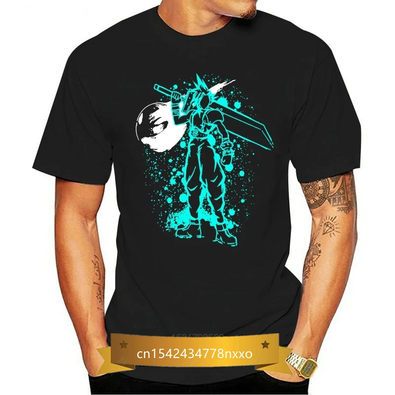 

Ultimate fantasy 7 cloud fight japanese ink splatter adults unisex cool casual t shirt men unisex fashion tshirt