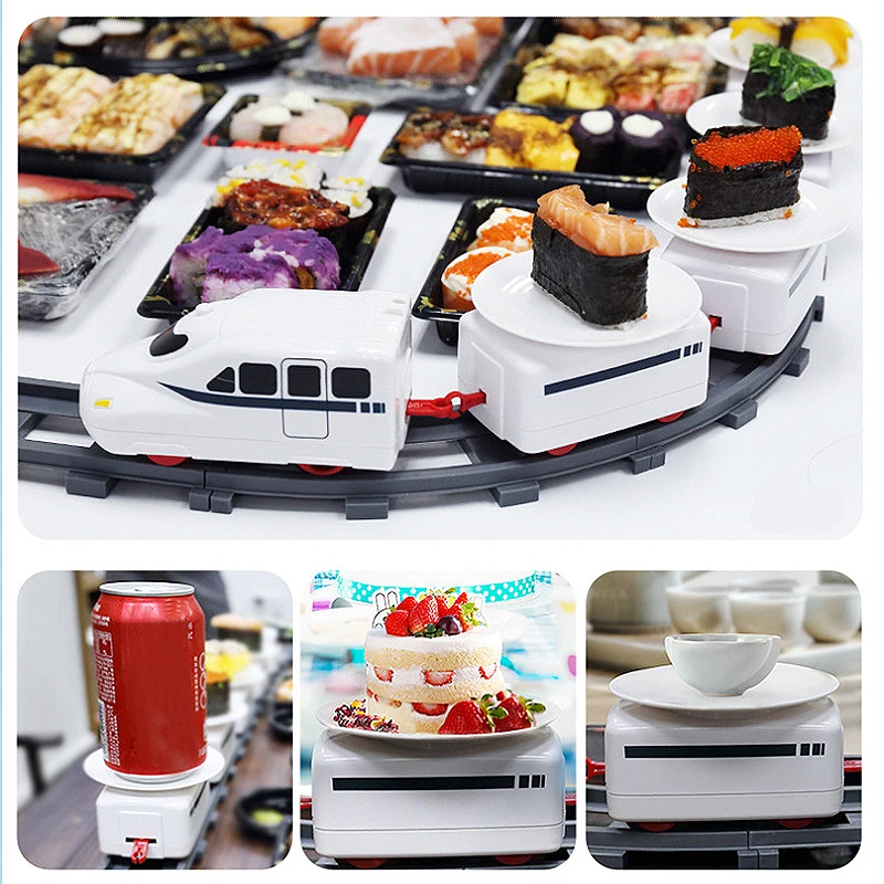 Суши поезд поворотный игрушечные суши трек Беговая железная дорога для поезда