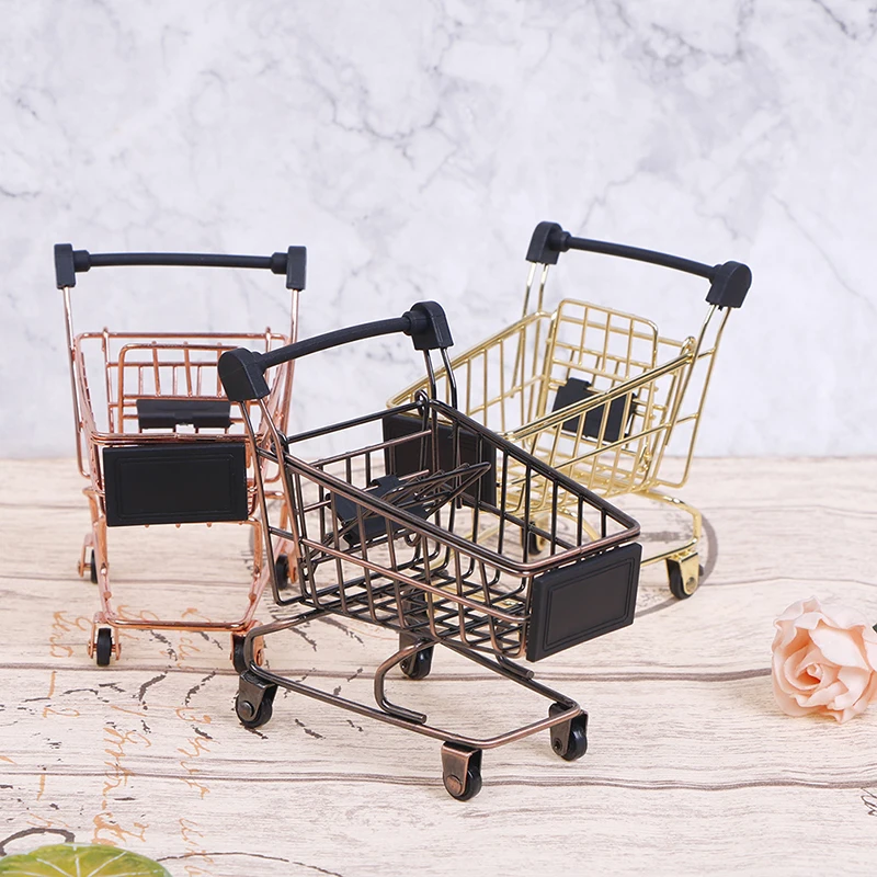 

Mini Shopping Cart Trolley Home Office Sundries Storage Ornaments Children's Toy new