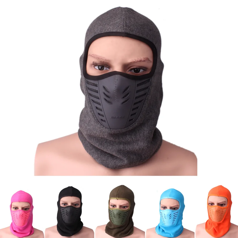 Мужская и женская зимняя маска для лица с защитой от теплого флиса лыжная шапка