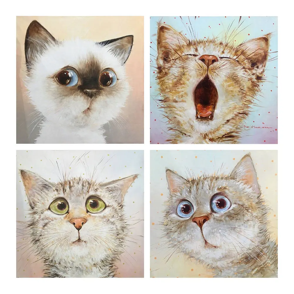 

5D Funny modis cat Cartoon Diamond Painting Round Full Drill Animal Nouveaute DIY Mosaic Embroidery Cross Stitch home decor gift