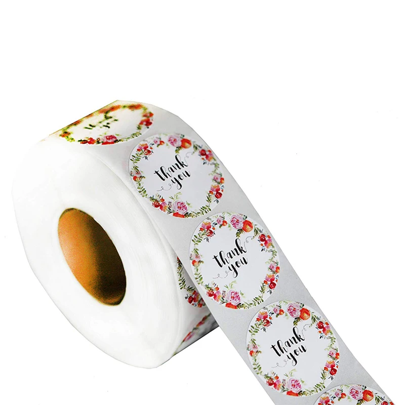 Маленькая милая кавайная Цветочная наклейка спасибо этикетки для печати