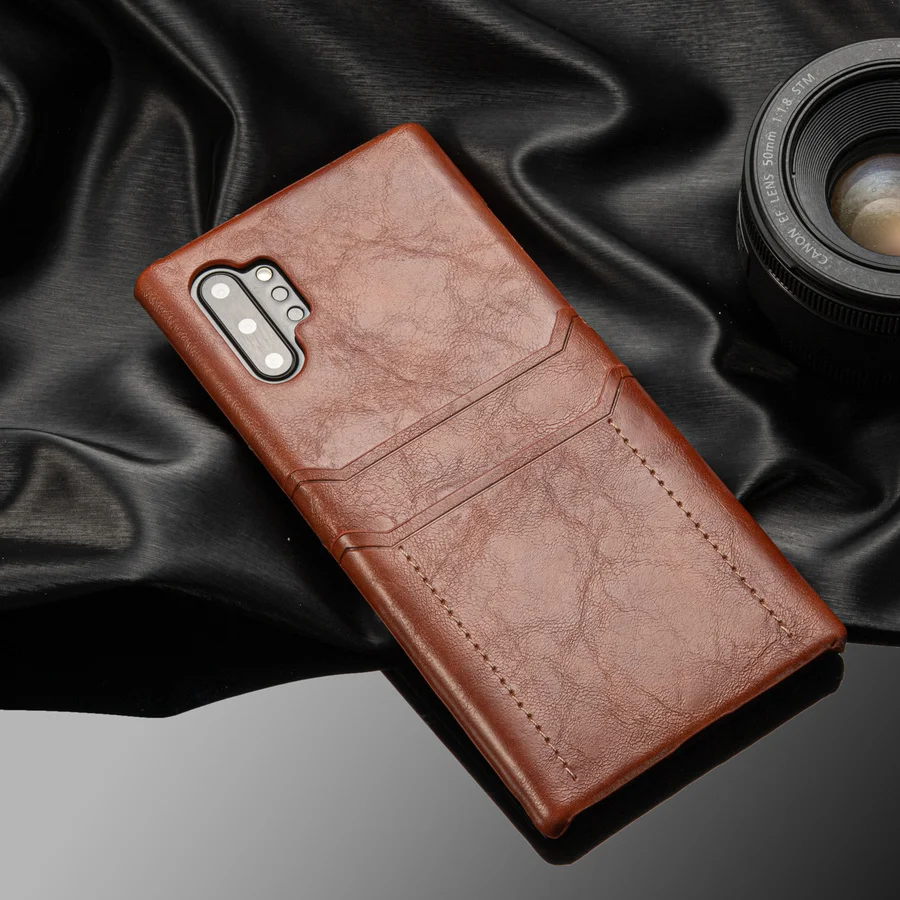 Чехол для держателя карты для samsung Galaxy Note 10 Plus Note10 Note10+ Coque роскошный кожаный тонкий кошелек ударопрочный жесткий чехол для задней панели etui