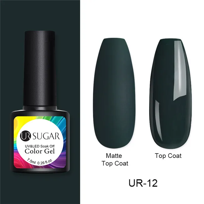 Ur Sugar 7,5 мл матовый УФ-гель для ногтей чистый цвет ногтей матовое верхнее покрытие отмачиваемый Гель-лак для дизайна ногтей маникюрный лак основа DIY - Цвет: Morandi12