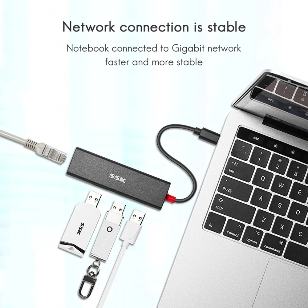 USB C концентратор SSK Type для расширенного 3 портового 0 адаптера док станции с портом