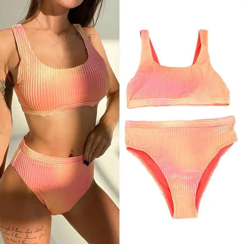 

Bikini 2021 Set Sexy Push Up Push Up Badmode Badpak Print G-string String Bandjes Halter Hals 2 Pieces