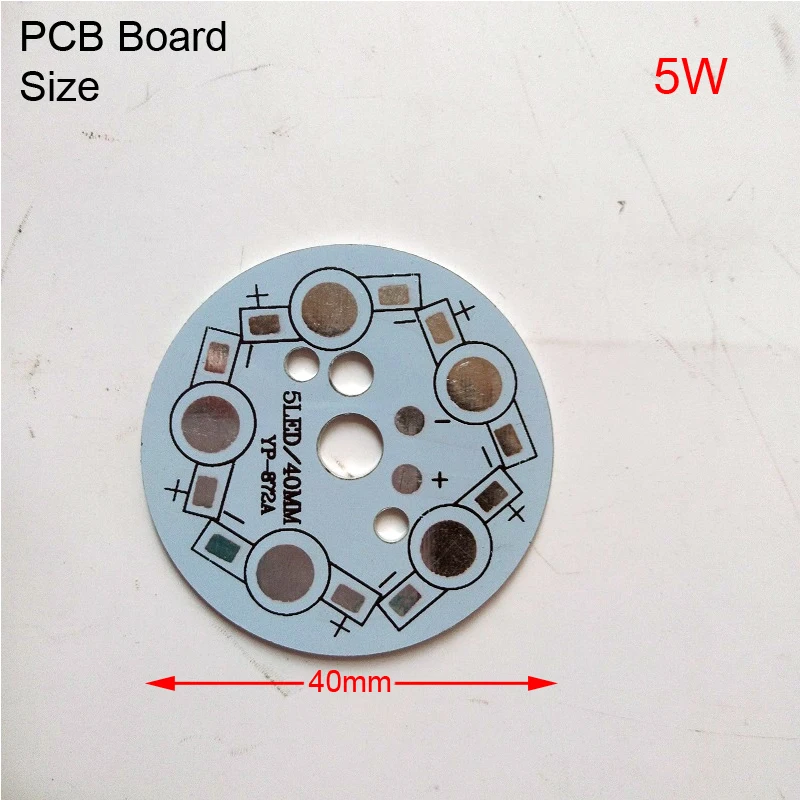 5W 40mm 1/5/10/50 шт База Светодиодный пластина pcb самодельный радиатор Панель для потолочного освещения, bulib свет Алюминий доска 1/3/4/5/7/9/12W подложка - Испускаемый цвет: 5W 40mm