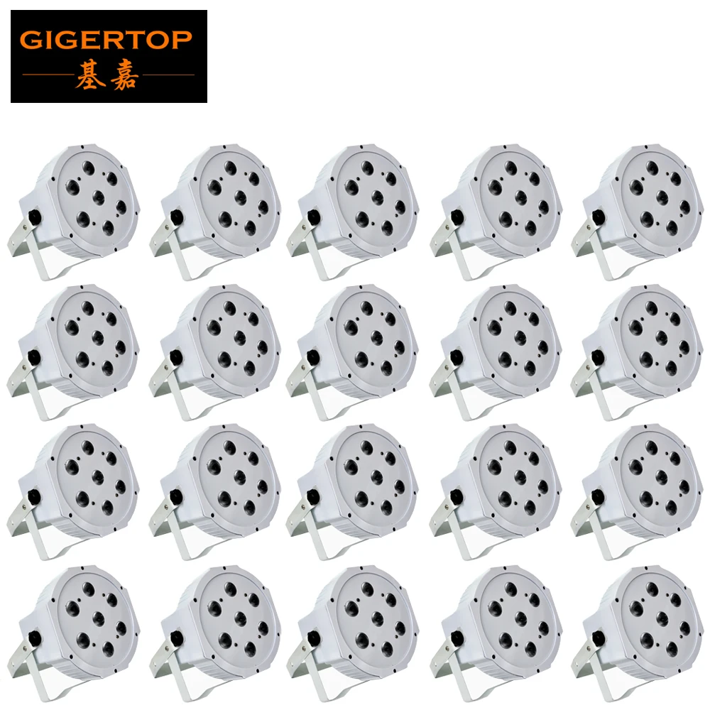 

Freeshipping 20XLOT RGBW Flat Led Par Light 4-in-1 7 12Watt High Brightness Output DMX In/Out Dual Hanging Bracket White Shell