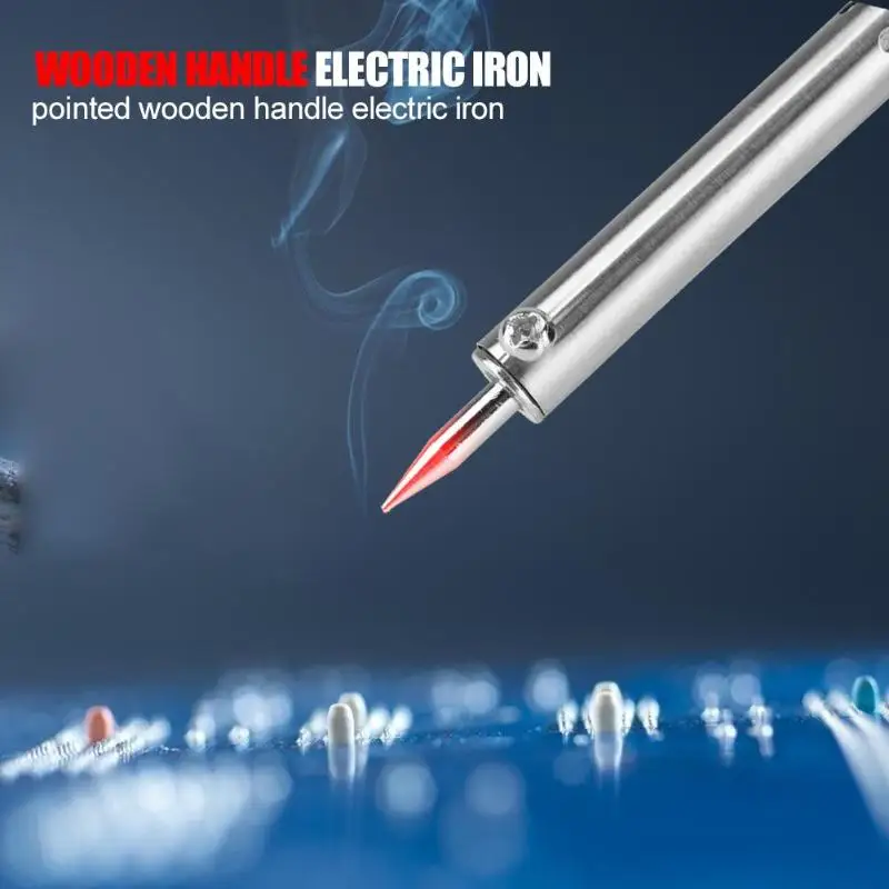 220V 30 Вт/40 Вт/60 Вт/80 Вт/100 W деревянной ручкой мини паяльник паяльная станция Регулируемый Температура Электрический паяльник