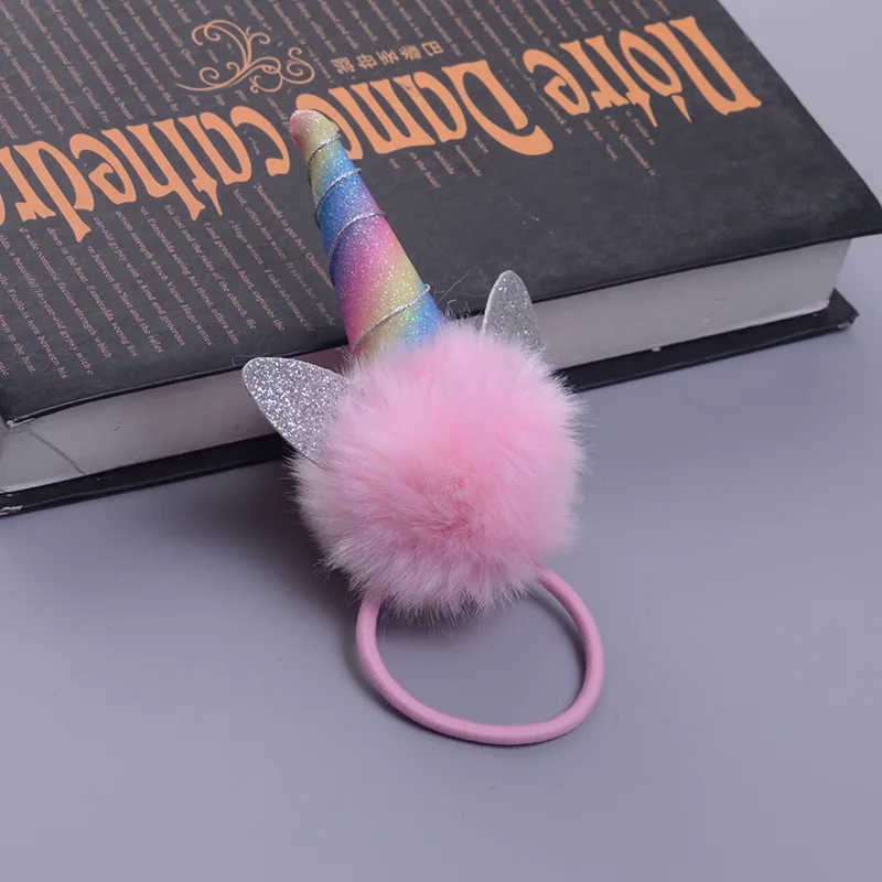 

Europe and America hair ornament Unicorn hair ball hair circle girl hair ball head circle hair rubber band