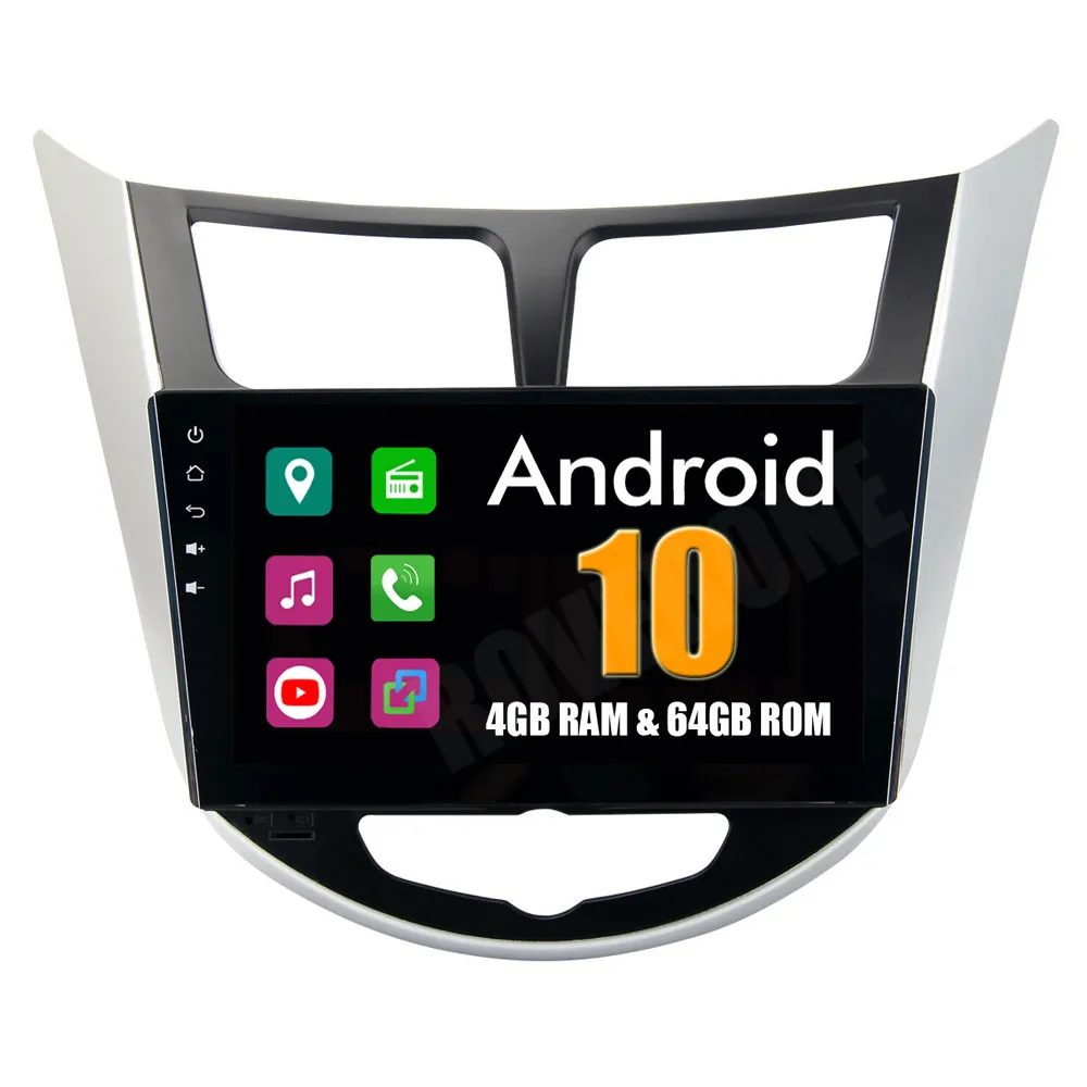 Автомобильный Радио мультимедийный плеер для Hyundai Solaris Verna Accent I25 Octa Core Android 10 Automotivo