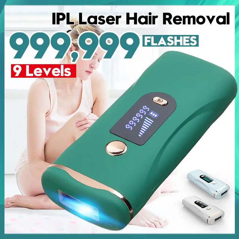 

9 Levels 990,000 Flashes IPL Laser Hair Removal Epilator Permanent LCD Display Electric Painless Safe Hair Removal Machine