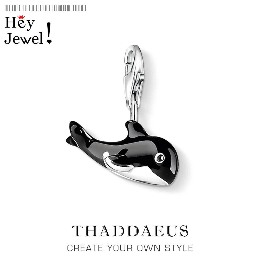 Изящный кулон с изображением Кита Orca из стерлингового серебра 925 пробы