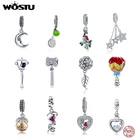 Женские Подвески из настоящего серебра 925 пробы, 20 стилей, циркониевые бусины, подходят для оригинального браслета, подвески сделай сам, ожерелье, подвеска кулон ювелирные изделия подарок
