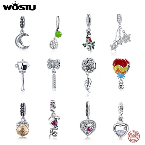 Женские Подвески из настоящего серебра 925 пробы, 20 стилей, циркониевые бусины, подходят для оригинального браслета, подвески сделай сам, ожерелье, подвеска кулон ювелирные изделия подарок