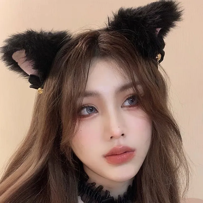 2 шт./лот плюшевые заколки в виде кошачьих ушей Лолиты милые пушистые для волос