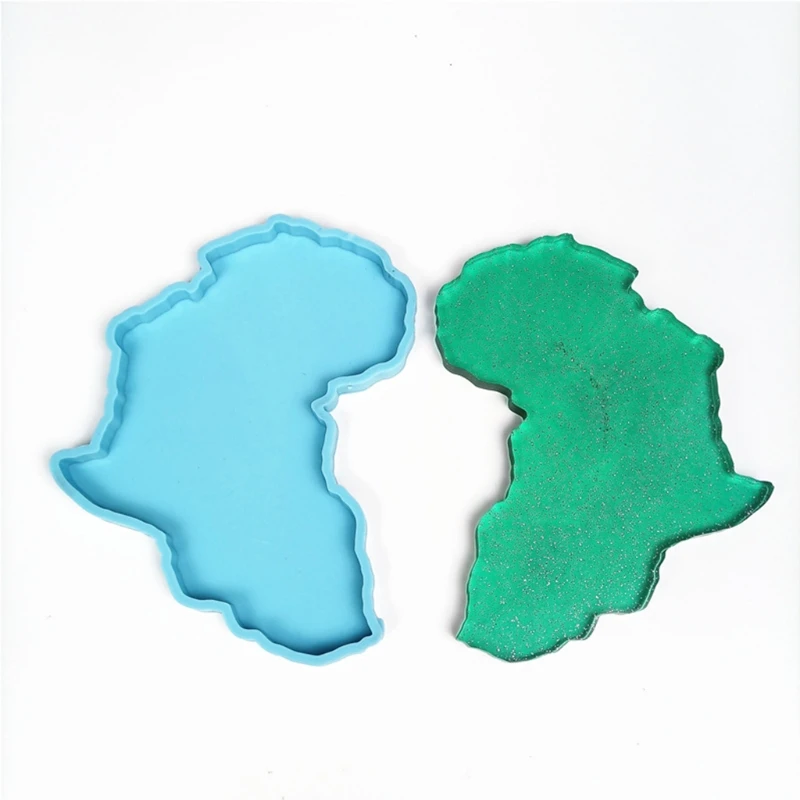 

2021 New Africa Map Shape Coaster Cup Mat Pad Epoxy Resin Mold Keychain Silicone Mould