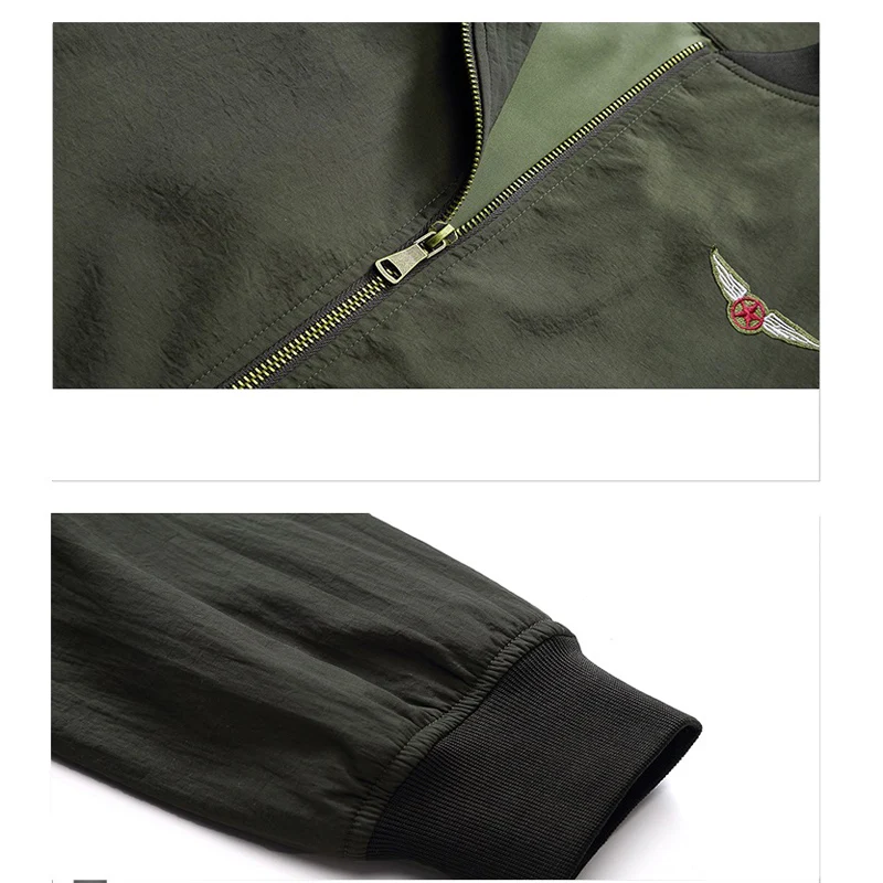 Мужская спортивная куртка Повседневная Свободная бейсбольная бомбер на молнии