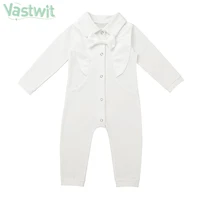 2021 newborn baby boy clothes gentleman bowtie romper toddler kid 1st birthday jumpsuit infant baby white baptism costume outfit