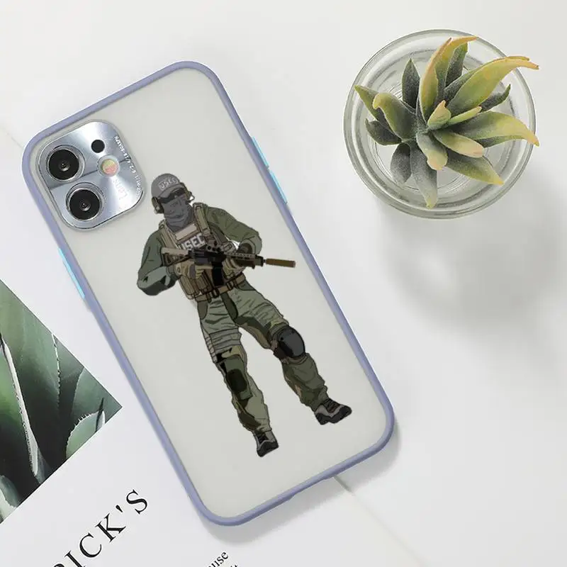 

escape from tarkov Phone Case For iPhone 12 11 Mini Pro XR XS Max 7 8 Plus X Matte transparent Gray Back Cover