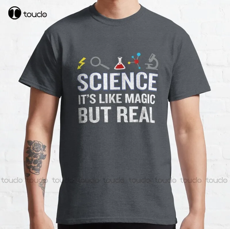 

Новая классическая футболка с надписью «Наука это как магия, но реальная забавная Цитата»