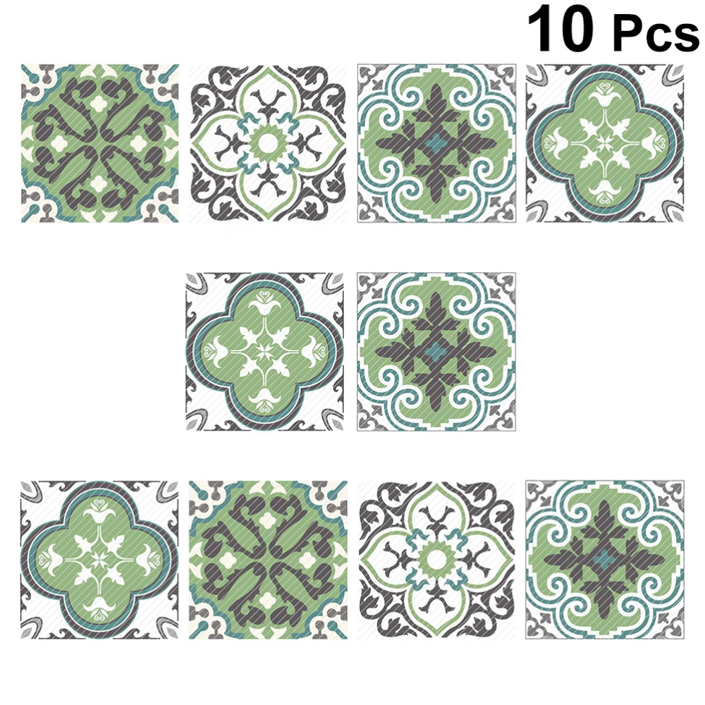 

10Pcs European-style Stickers Removable Floor Stickers Wear-resistant Self-Adhesive Decorative Floor Tile Wall Tile Decals for K