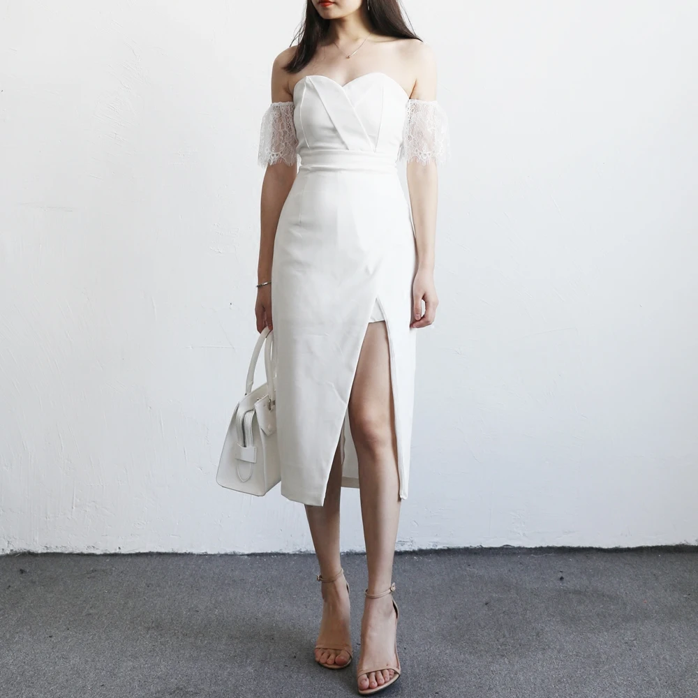 Красивые модные кружевные платья с открытыми плечами сексуальное платье