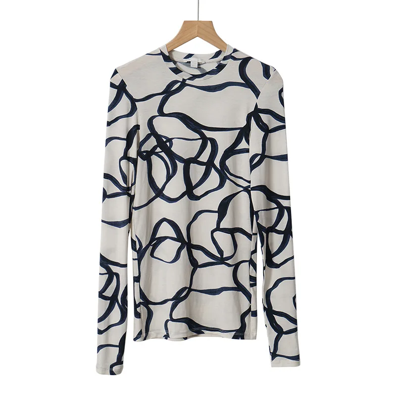 

Elastic Whited Striped Bodycon Woman Tops T-shirt for Woman Designer Luxury Female Top Clothing Harajuku Kpop Korean Style