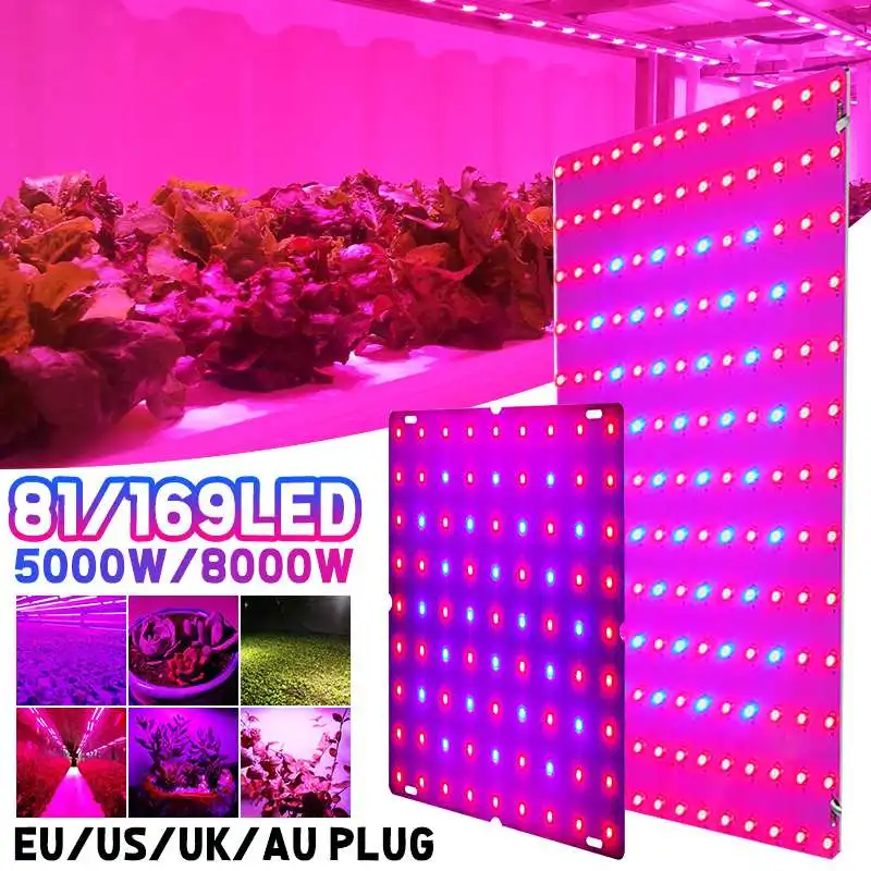 

5000W 8000W LED Grow Light Panel Full Spectrum Phyto Lamp AC85-240V EU/US/UK Plug For Indoor Grow Tent Plants Growth Light