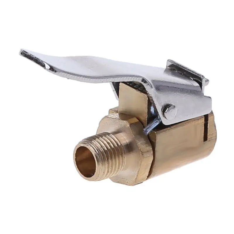 

1PC Car Auto Brass 8mm Tyre Wheel Tire Air Chuck Inflator Pump Valve Clip Clamp Connector Adapter Car-styling