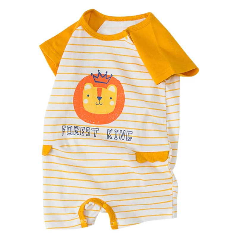 Летние комбинезоны для мальчиков и девочек с принтом животных Детский