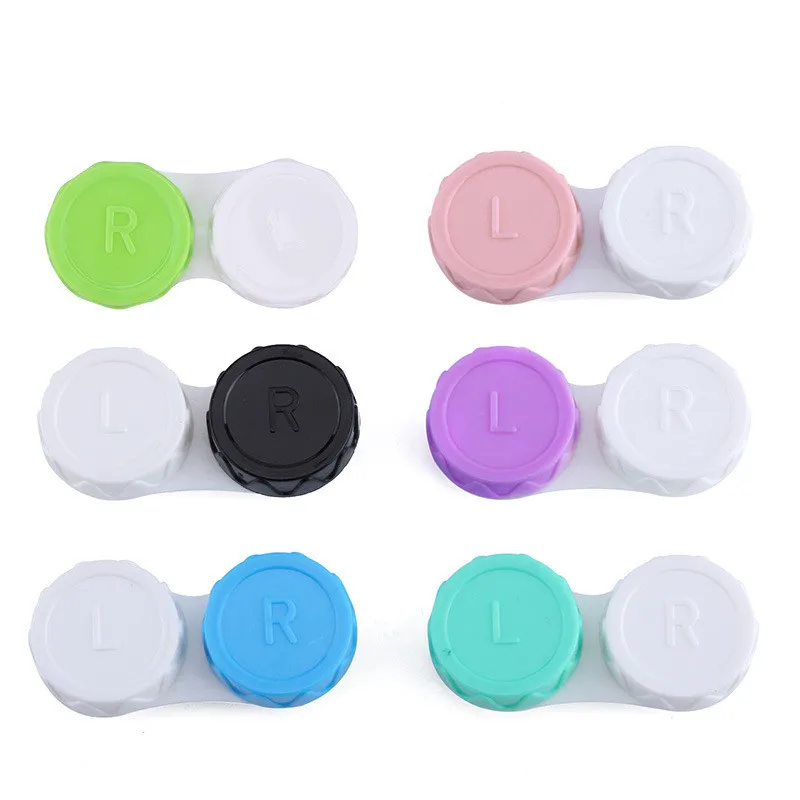 

Mini Portable Contact Lens Case Eyes Contacts Care Container Box Contact Lenses Storage Box Two-color Contact Lens Box Hot Sale